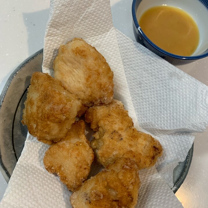 鶏むね肉の揚げ焼き　味噌マヨたれで